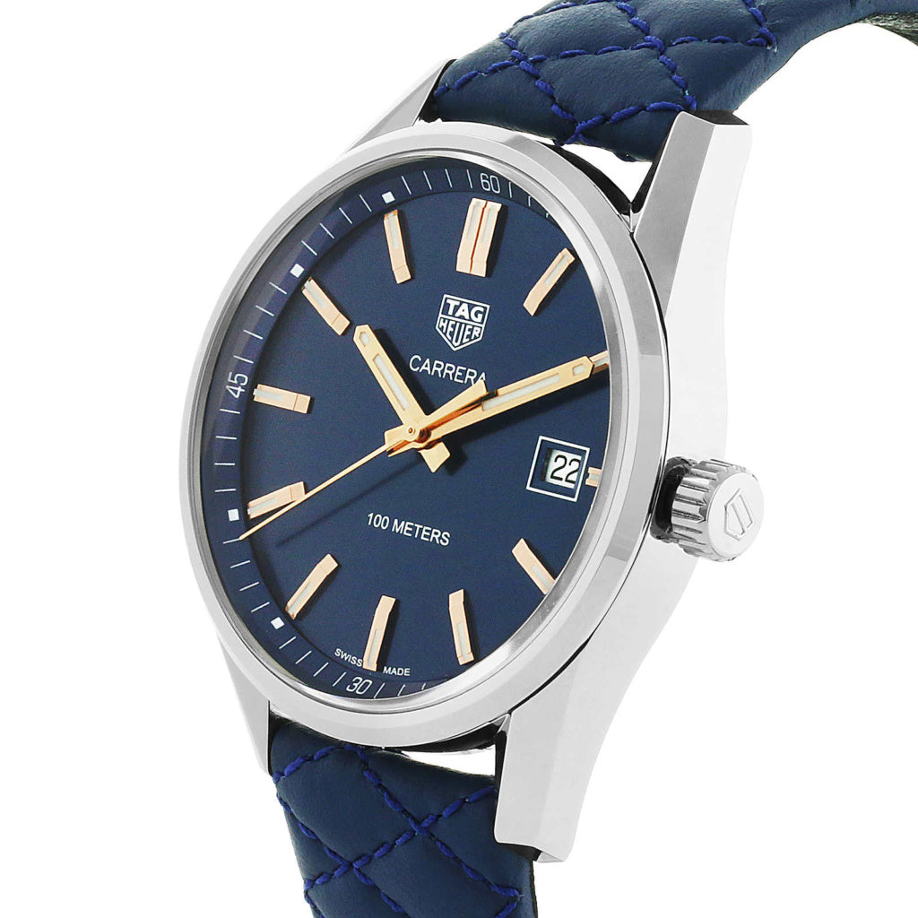 Tag Heuer Carrera Quartz Blue Dial Blue Calfskin Leather Strap Watch for Women - WAR1112.FC6391 Buy Now By Tag Heuer