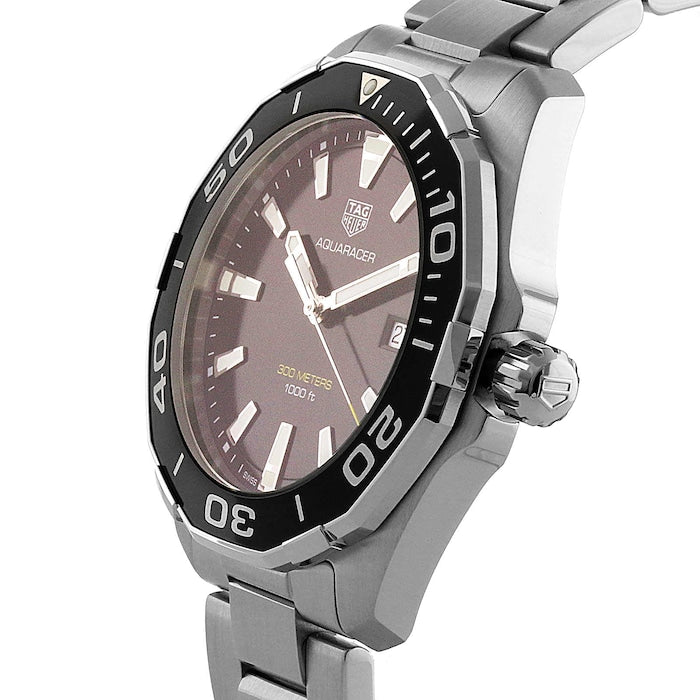 Tag Heuer Aquaracer Quartz Black Dial Silver Steel Strap Watch for Men - WAY101A.BA0746 Buy Now By Tag Heuer