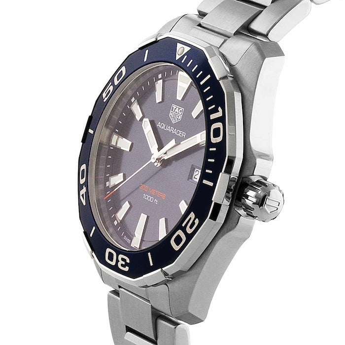 Tag Heuer Aquaracer Blue Dial Silver Steel Strap Watch for Men - WAY101C.BA0746 Buy Now By Tag Heuer