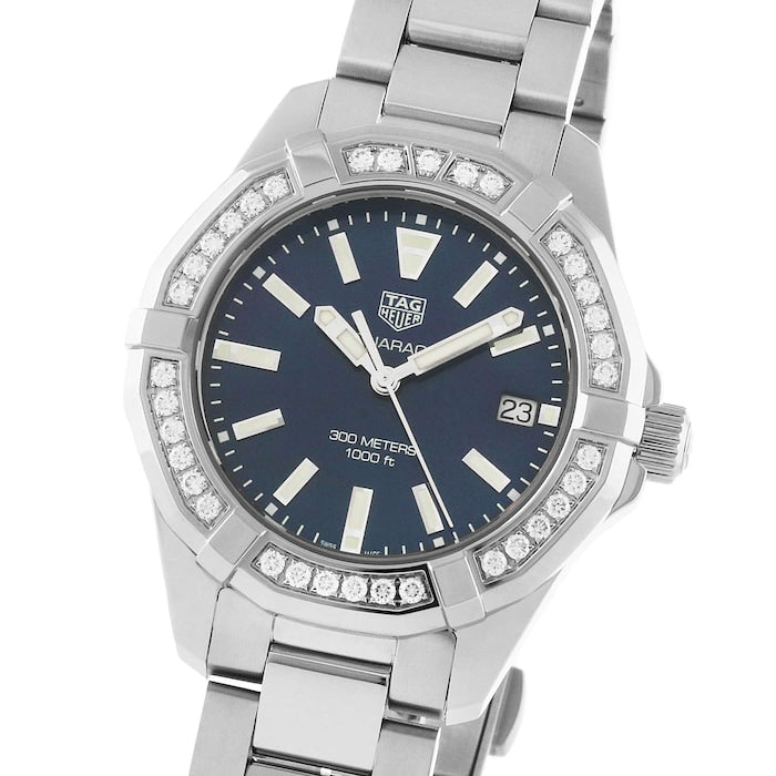 Tag Heuer Aquaracer Quartz Diamonds Black Dial Silver Steel Strap Watch for Women - WAY131P.BA0748 Buy Now By Tag Heuer
