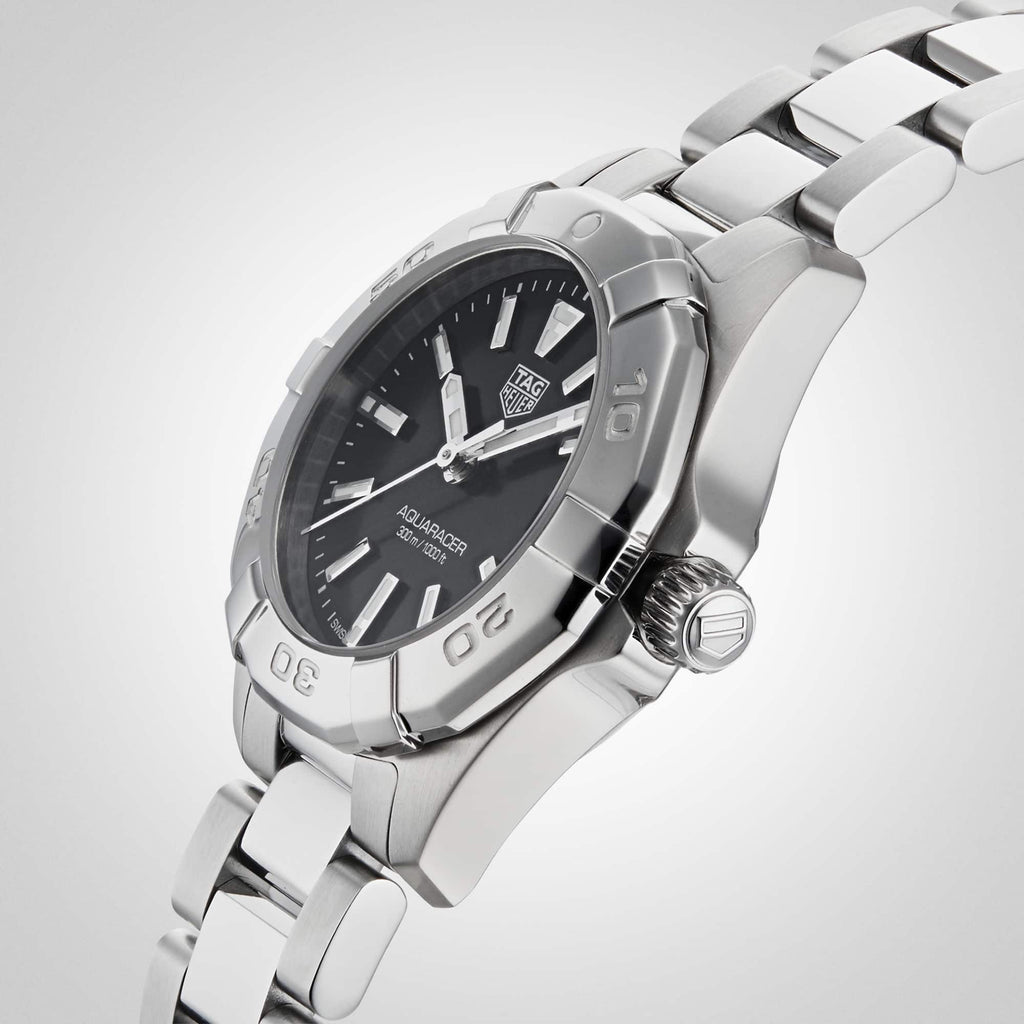 Tag Heuer Aquaracer Quartz Black Dial Silver Steel Strap Watch for Women - WBD1410.BA0741 Buy Now By Tag Heuer