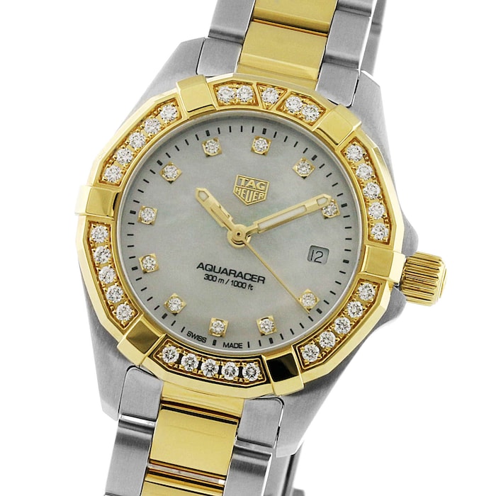 Tag Heuer Aquaracer Quartz Diamonds Mother of Pearl Dial Two Tone Steel Strap Watch for Women - WBD1423.BB0321 Buy Now By Tag Heuer