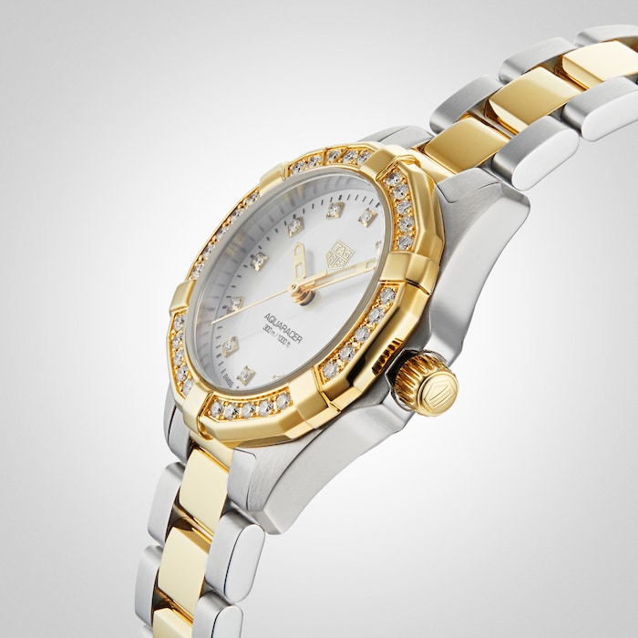 Tag Heuer Aquaracer Quartz Diamonds Mother of Pearl Dial Two Tone Steel Strap Watch for Women - WBD1423.BB0321 Buy Now By Tag Heuer