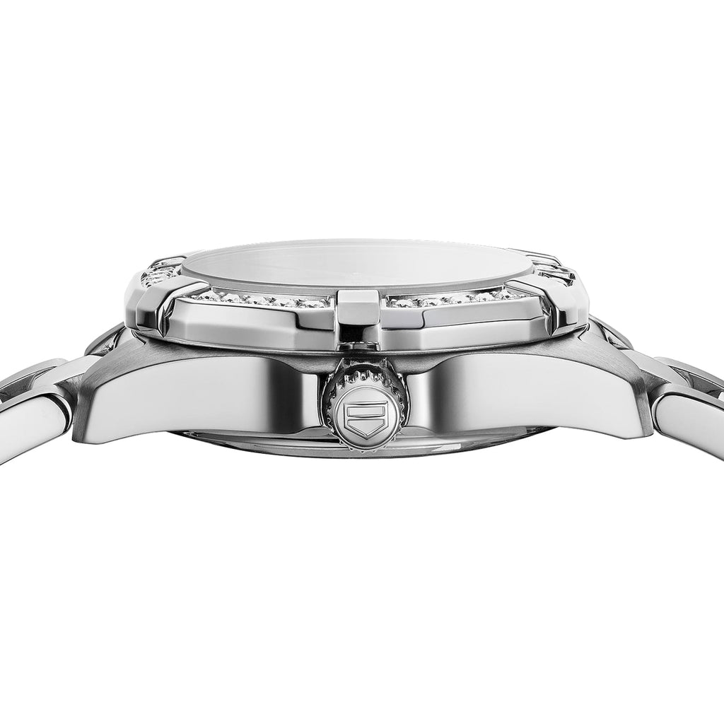 Tag Heuer Aquaracer Diamonds Mother of Pearl White Dial Silver Steel Strap Watch for Women - WBD1415.BA0741 Buy Now By Tag Heuer