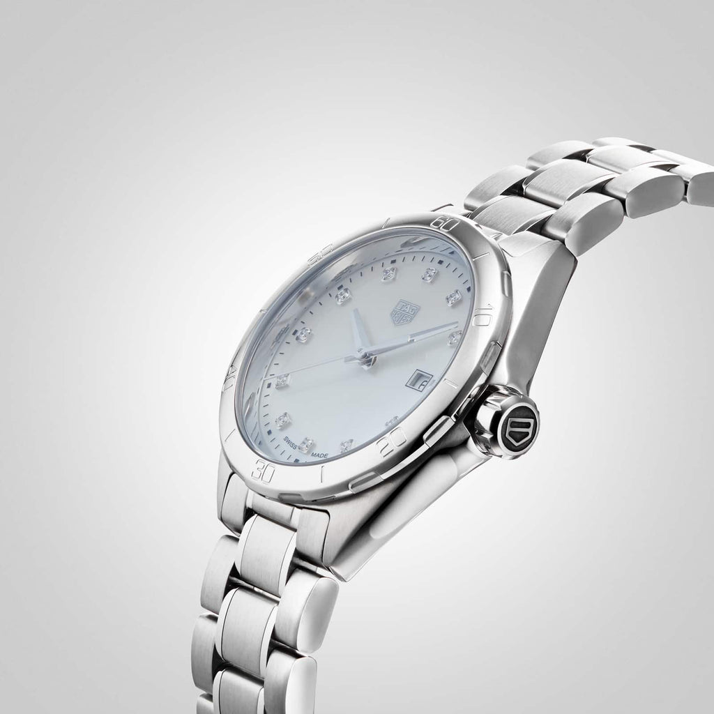 Tag Heuer Formula 1 Diamonds Mother Of Pearl White Dial Silver Steel Strap Watch for Women - WBJ1419.BA0664 Buy Now By Tag Heuer