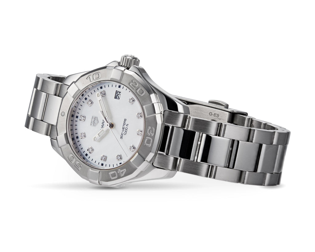 Tag Heuer Aquaracer Diamonds Mother of Pearl Dial Silver Steel Strap Watch for Women - WBD131B.BA0748 Buy Now By Tag Heuer
