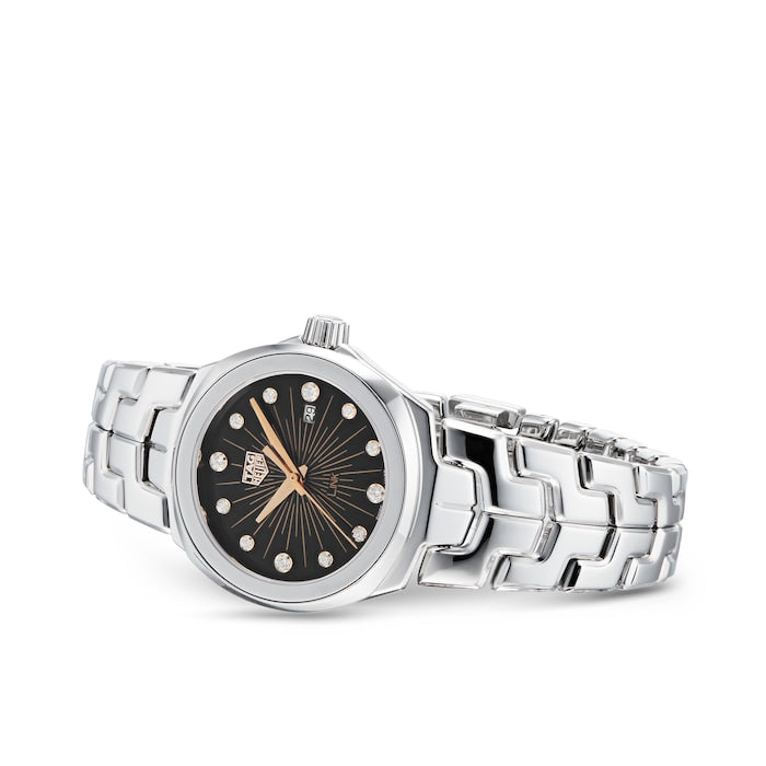 Tag Heuer Link Quartz Black Dial Silver Steel Strap Watch for Women - WBC131F.BA0649 Buy Now By Tag Heuer