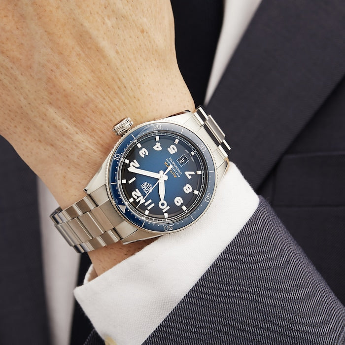 Tag Heuer Autavia Automatic Blue Dial Silver Steel Strap Watch for Men - WBE5116.EB0173 Buy Now By Tag Heuer
