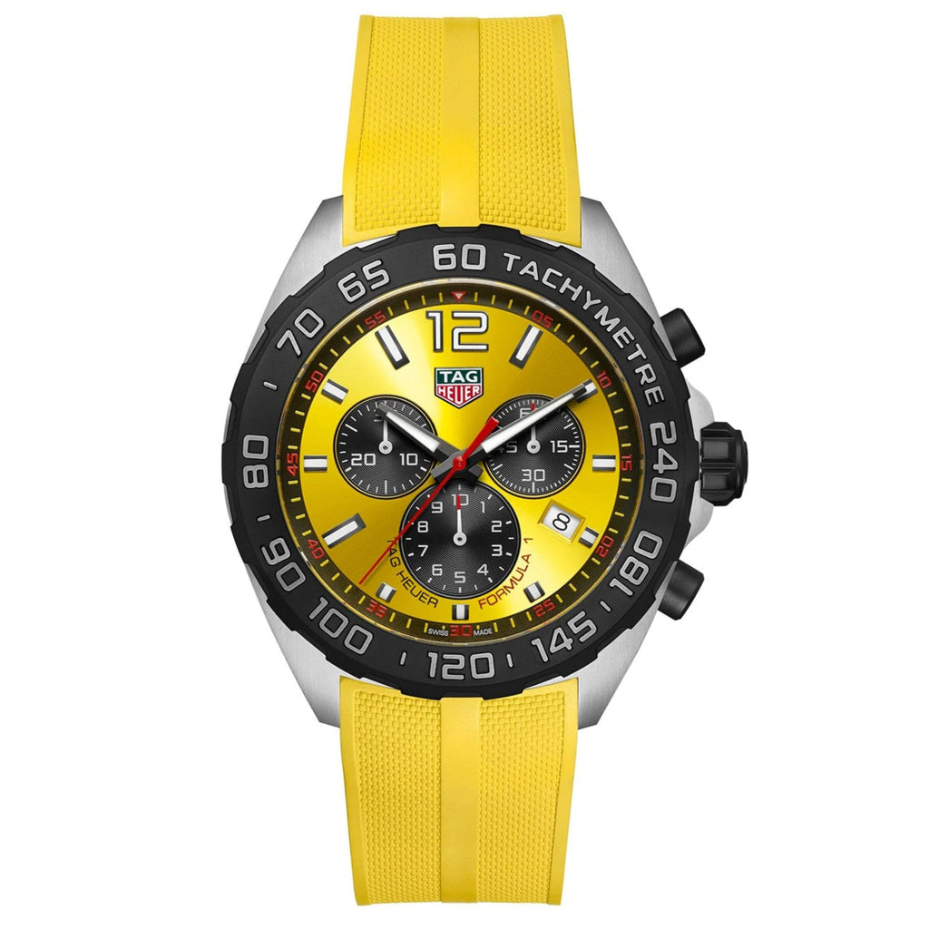 Tag Heuer Formula 1 Chronograph Yellow Dial Yellow Rubber Strap Watch for Men - CAZ101AM.FT8054 Buy Now By Tag Heuer