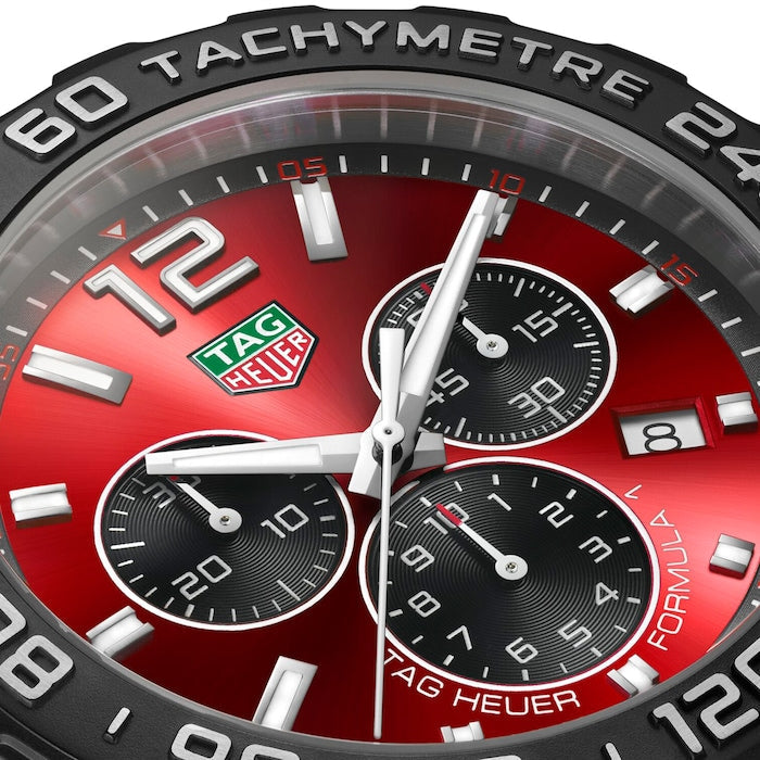 Tag Heuer Formula 1 Chronograph Red Dial Red Rubber Strap Watch for Men - CAZ101AN.FT8055 Buy Now By Tag Heuer