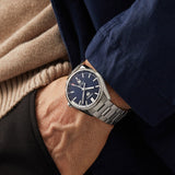 Tag Heuer Carrera Twin Time Blue Dial Silver Steel Strap Watch for Men - WBN201A.BA0640