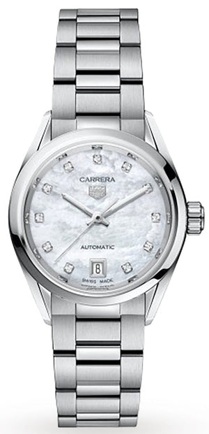 Tag Heuer Carrera Diamonds Mother of Pearl Dial Silver Steel Strap Watch for Women - WBN2412.BA0621 Buy Now By Tag Heuer