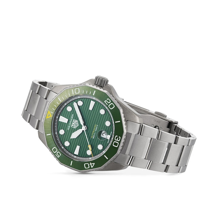 Tag Heuer Aquaracer Professional 300 Automatic Green Dial Silver Steel Strap Watch for Men - WBP208B.BF0631 Buy Now By Tag Heuer