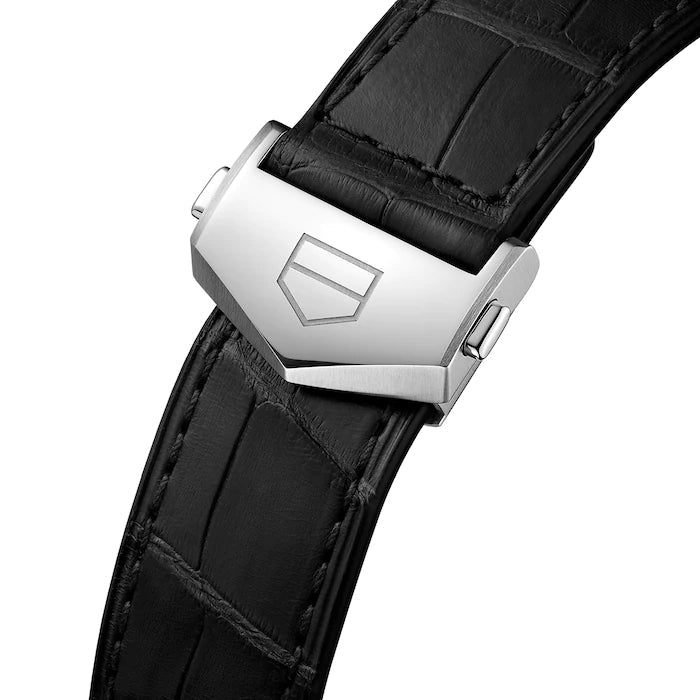 Tag Heuer Carrera Day Date Black Dial Black Leather Strap Watch for Men - WBN2013.FC6503 Buy Now By Tag Heuer