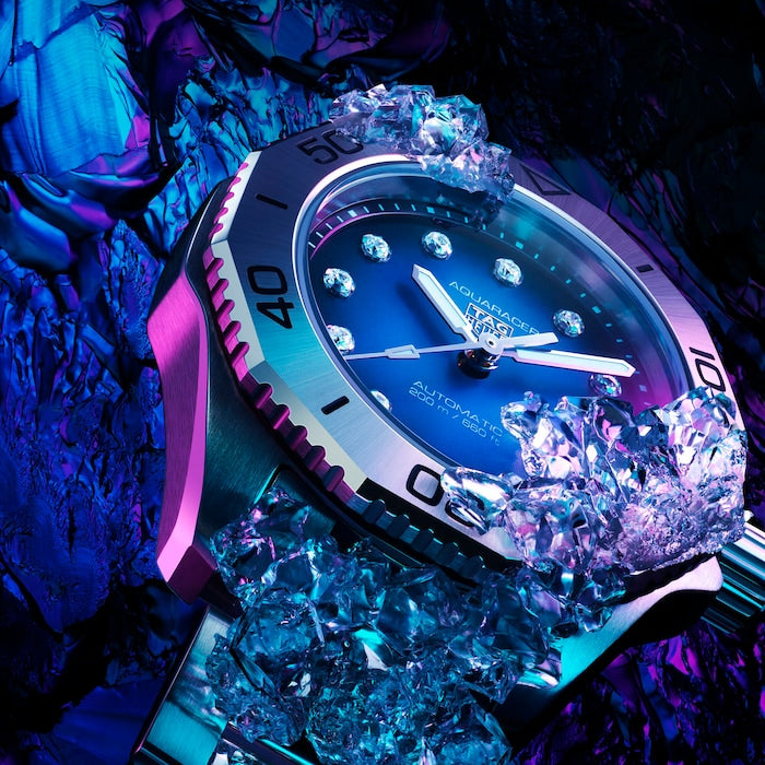 Tag Heuer Aquaracer Professional 200 Automatic Diamond Blue Dial Silver Steel Strap Watch for Women - WBP2411.BA0622 Buy Now By Tag Heuer