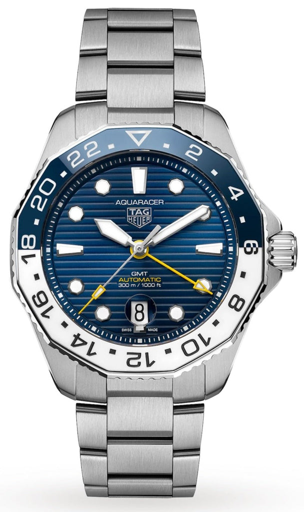 Tag Heuer Aquaracer Professional 300 GMT Automatic Blue Dial Silver Steel Strap Watch for Men - WBP2010.BA0632 Buy Now By Tag Heuer