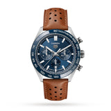 Tag Heuer Carrera Automatic Chronograph Blue Dial Brown Leather Strap Watch for Men - CBN2A1A.FC6537 Buy Now By Tag Heuer