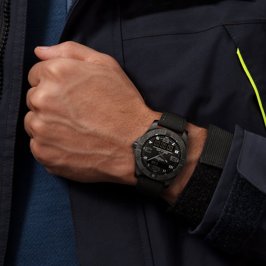 Breitling Aerospace Evo Black Dial Black Rubber Strap Watch for Men - V79363101B1S1 Buy Now By Breitling