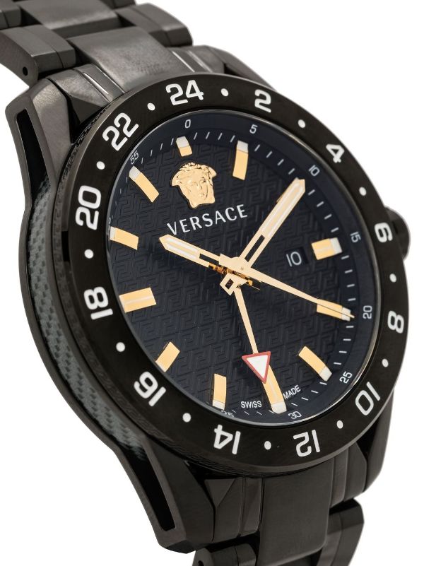Versace Univers Quartz Black Dial Black Steel Strap Watch for Men - VEBK00618 Buy Now By Versace