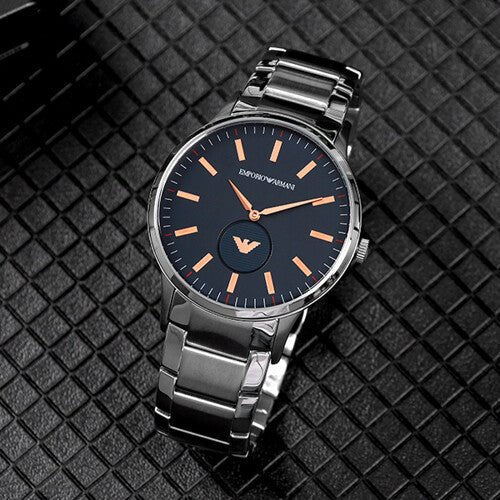 Emporio Armani Renato Blue Dial Silver Steel Strap Watch For Men - AR11137 Buy Now By Emporio Armani