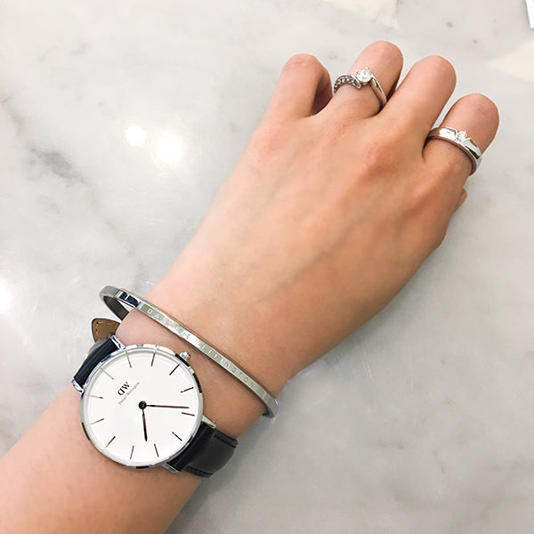 Daniel Wellington Classic Petite Sheffield White Dial Black Leather Strap Watch For Women - DW00100186 Buy Now By Daniel Wellington