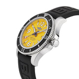Breitling Superocean Automatic 44mm Yellow Dial Black Rubber Strap Watch for Men - A17367021I1S1 Buy Now By Breitling