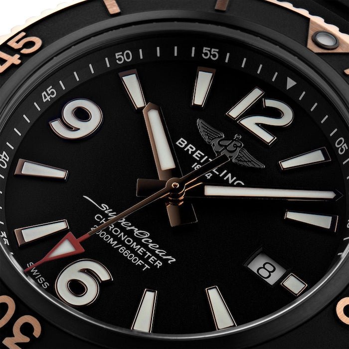 Breitling Superocean Automatic 46mm Black Dial Black Rubber Strap Watch for Men - U17368221B1S1 Buy Now By Breitling