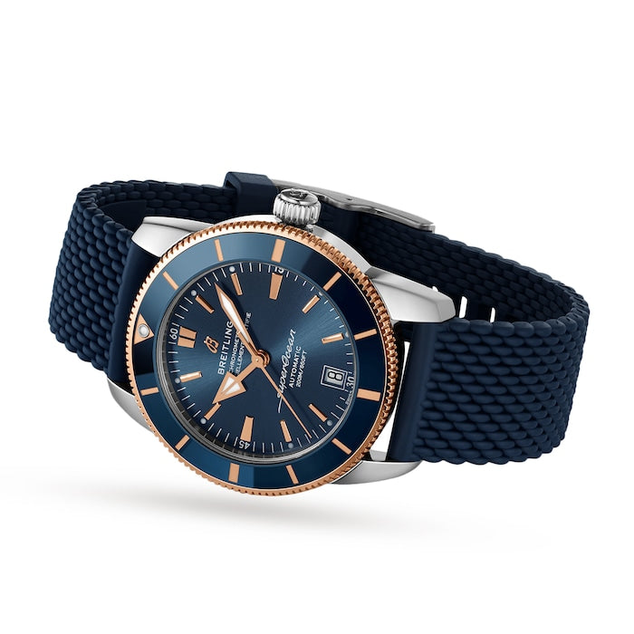 Breitling Superocean Heritage B20 Automatic 42 Blue Dial Blue Mesh Bracelet Watch for Men - UB2010161C1S1 Buy Now By Breitling