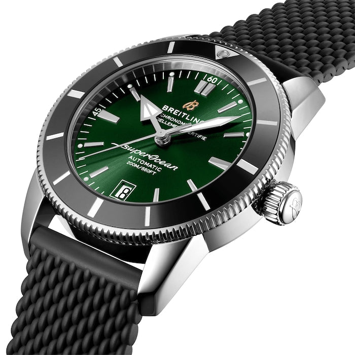 Breitling Superocean Heritage B20 Automatic 42 Green Dial Black Mesh Bracelet Watch for Women - AB2010121L1S1 Buy Now By Breitling