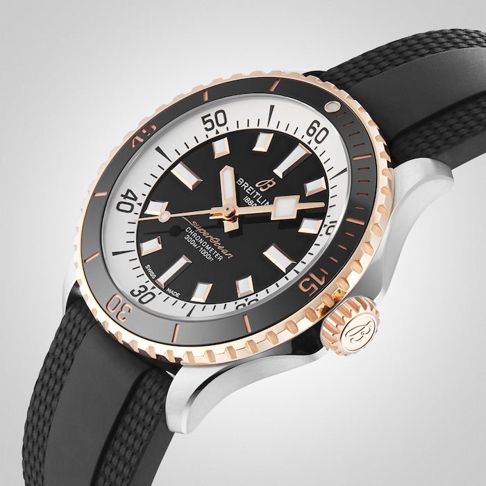 Breitling Superocean Automatic 42mm 18K Red Gold & Black Dial Black Rubber Strap Watch for Men - U17375211B1S1 Buy Now By Breitling