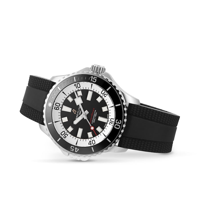 Breitling Superocean Automatic 46 Black Dial Black Rubber Strap Watch for Men - A17378211B1S1 Buy Now By Breitling