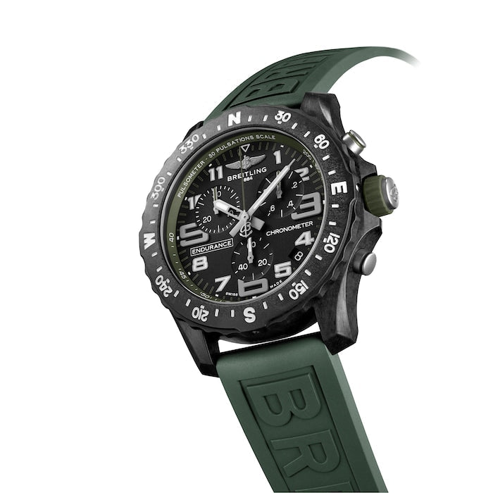 Breitling Endurance Pro Black Dial Green Rubber Strap Watch for Men - X82310D31B1S1 Buy Now By Breitling