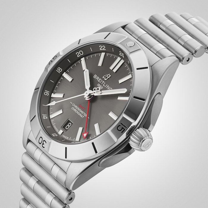 Breitling Chronomat GMT 40 Brown Dial Silver Steel Strap Watch for Men - A32398101M1A1 Buy Now By Breitling