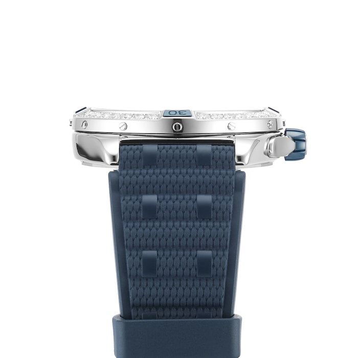 Breitling Super Chronomat Automatic 38 Diamonds Blue Dial Blue Rubber Strap Watch for Women - A17356531C1S1 Buy Now By Breitling