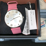 Coach Perry Mother of Pearl White Dial Pink Leather Strap Watch for Women - 14503243 Buy Now By Coach