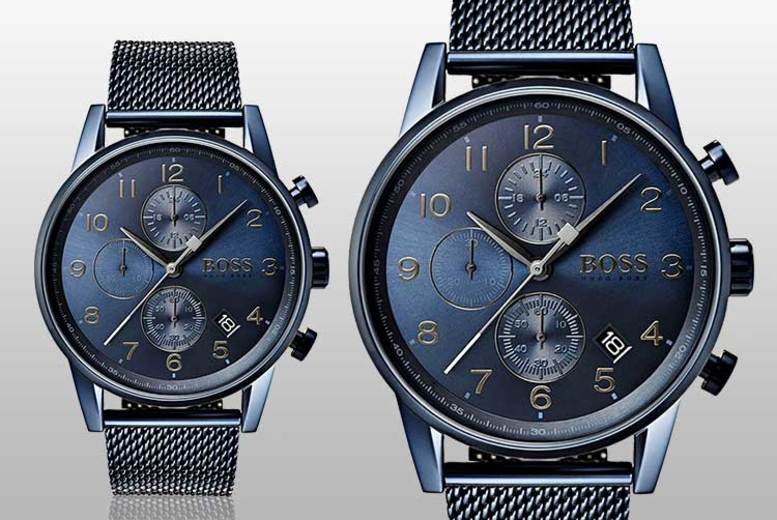 Hugo Boss Navigator Chronograph Blue Dial Blue Mesh Bracelet Watch for Men - 1513538 Buy Now By Hugo Boss