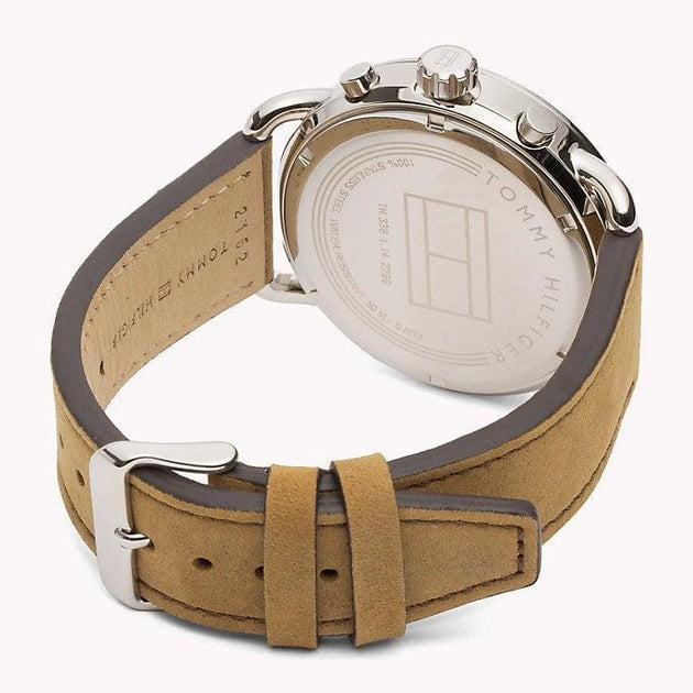 Tommy Hilfiger Briggs Chronograph Blue Dial Brown Leather Strap Watch for Men - 1791424 Buy Now By Tommy Hilfiger