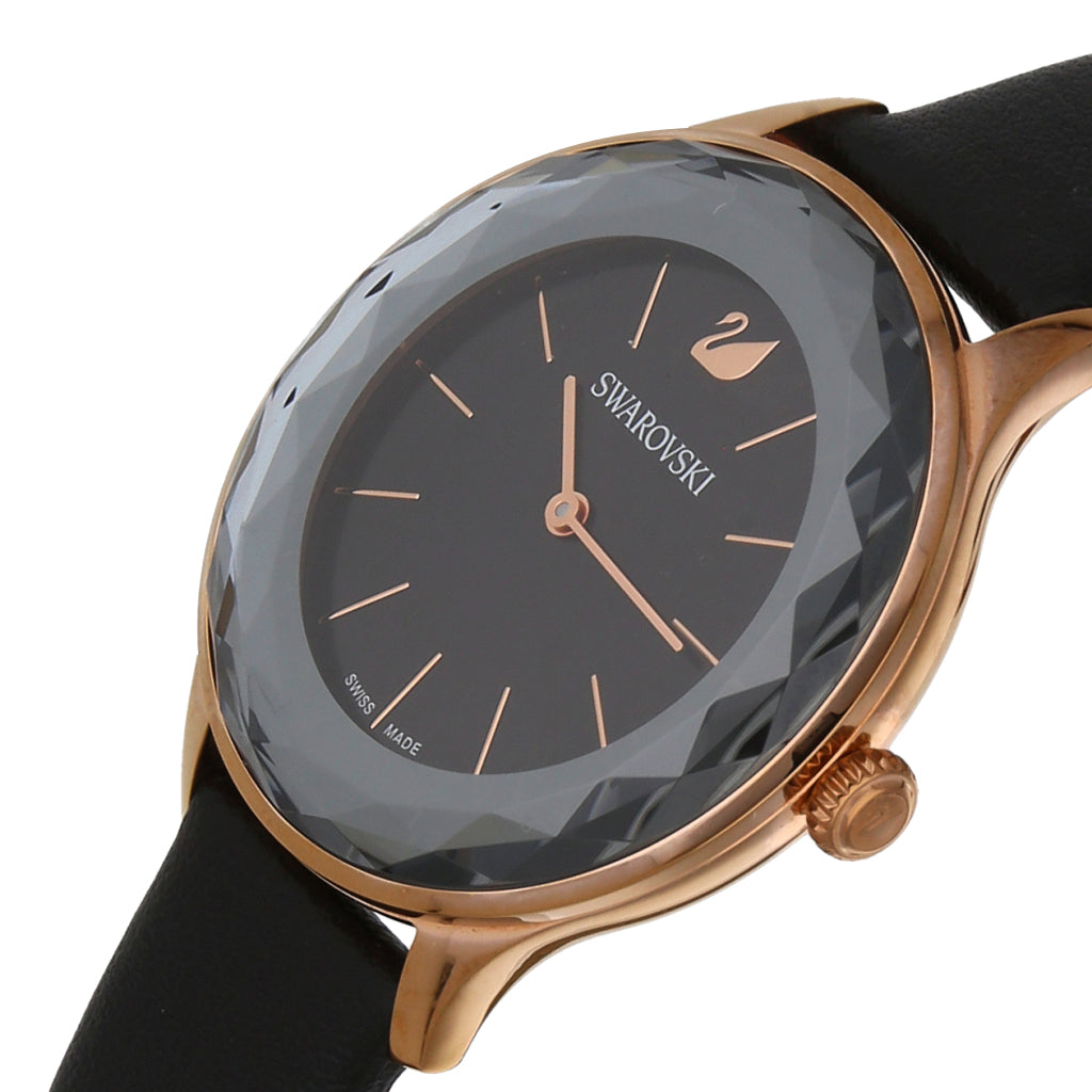 Swarovski Octea Nova Grey Dial Grey Leather Strap Watch for Women - 5295358 Buy Now By Swarovski