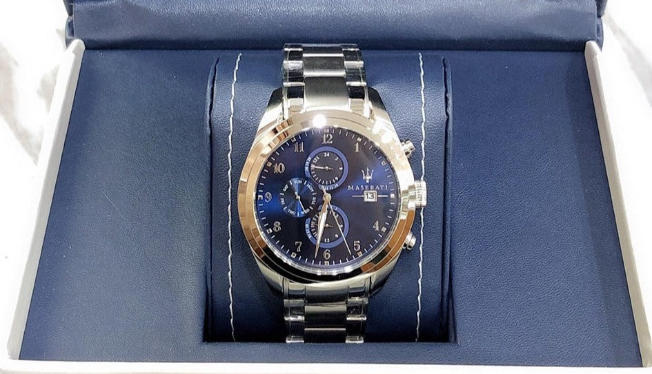 Maserati Traguardo Blue Dial Silver Steel Strap Watch For Men - R8853112505 Buy Now By Maserati