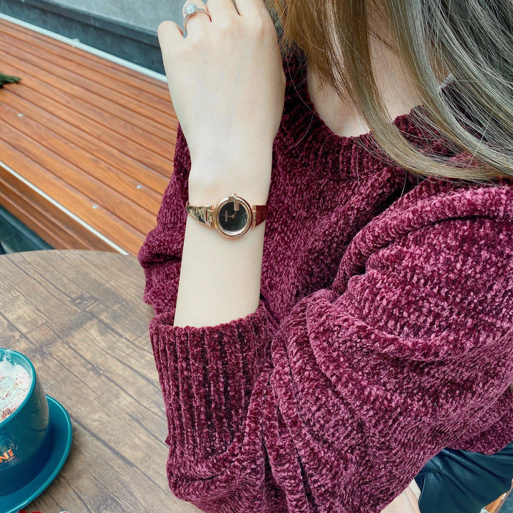 Gucci Guccissima Collection Quartz Black Dial Rose Gold Steel Strap Watch For Women - YA134509 Buy Now By Gucci