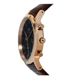 Daniel Wellington Iconic Chronograph Blue Dial Brown Leather Strap Watch For Men - DW00100639 Buy Now By Daniel Wellington