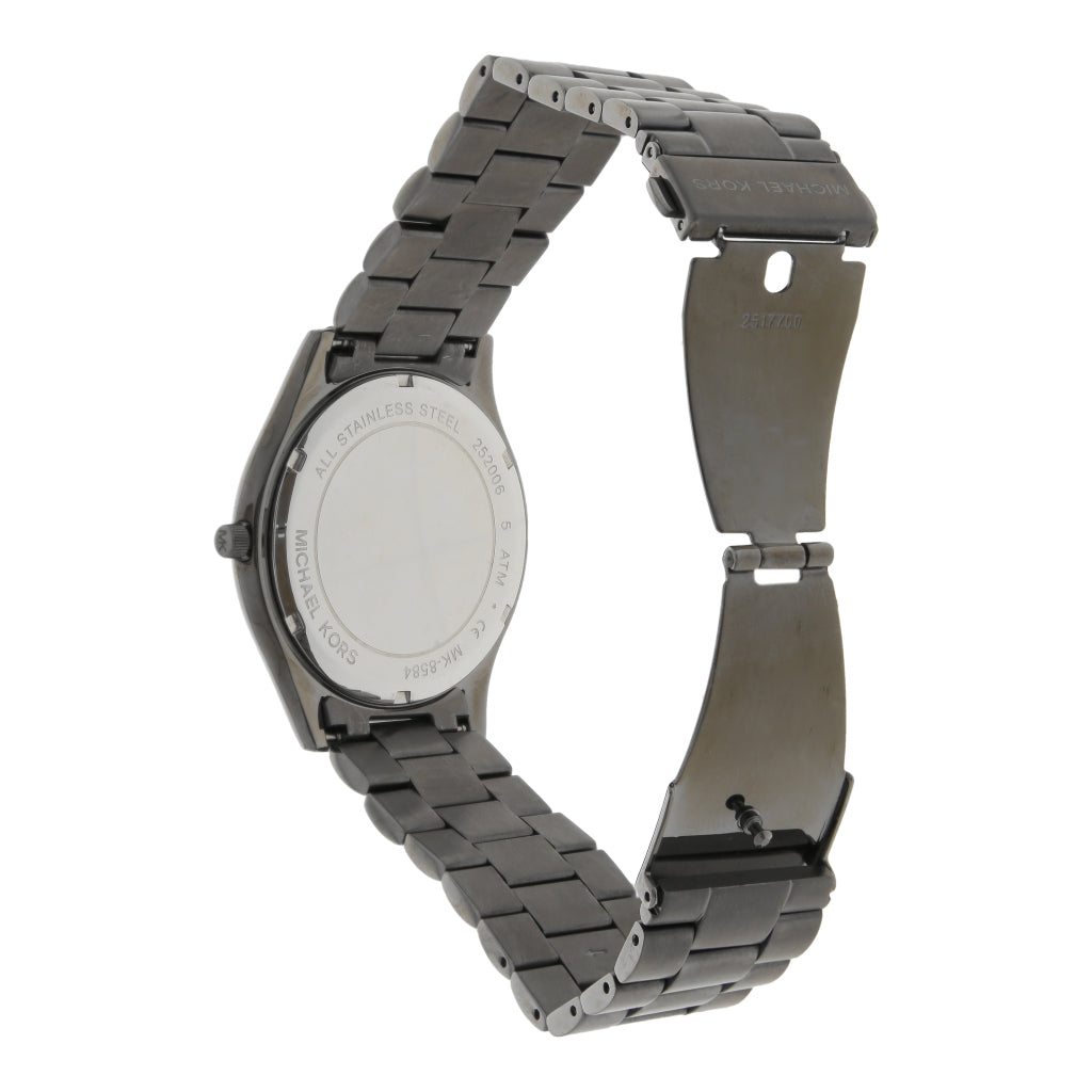 Michael Kors Slim Runway Blue Dial Grey Steel Strap Watch For Men - MK8584 Buy Now By Michael Kors