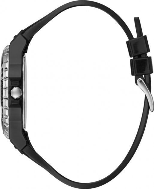Guess Limelight Diamonds Black Dial Black Rubber Strap Watch for Women - GW0041L5 Buy Now By Guess