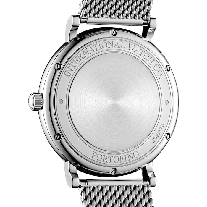 IWC Portofino Automatic White Dial Silver Mesh Bracelet Watch for Men - IW356505 Buy Now By IWC