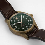 IWC Pilot's Watch Automatic Spitfire Green Dial Brown Leather Strap Watch for Men - IW326802 Buy Now By IWC