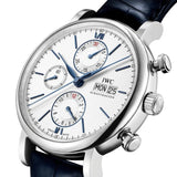 IWC Portofino Chronograph White Dial Black Leather Strap Watch for Men - IW391024 Buy Now By IWC