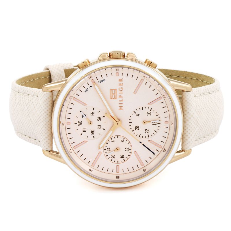 Tommy Hilfiger Carly Cream Dial Cream Leather Strap Watch for Women -1781789 Buy Now By Tommy Hilfiger