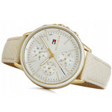 Tommy Hilfiger Carly Silver Dial Cream Leather Strap Watch for Women - 1781790 Buy Now By Tommy Hilfiger