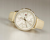 Tommy Hilfiger Carly Silver Dial Cream Leather Strap Watch for Women - 1781790 Buy Now By Tommy Hilfiger
