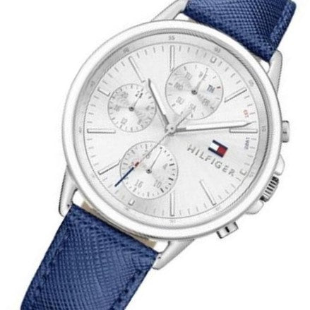 Tommy Hilfiger Carly Silver Dial Blue Leather Strap Watch for Women - 1781791 Buy Now By Tommy Hilfiger